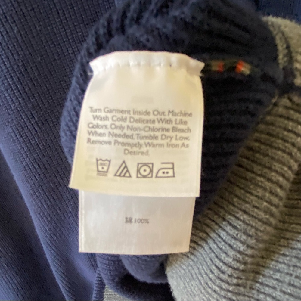 Vintage Eddie Bauer Oversized Cotton Knit Sweater Navy Blue Sz XL - Picture 7 of 9